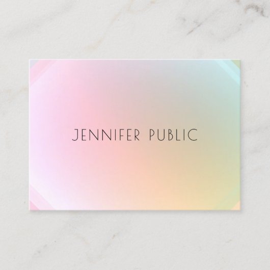 Moderne, kleurrijke Sjabloon Trendy elegant design Visitekaartje (Voorkant)