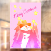 Moderne kleurrijke sneeuwman raamsticker (Vel 2)