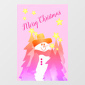 Moderne kleurrijke sneeuwman raamsticker (Vel)