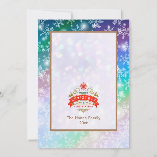 Moderne Kleurrijke Sneeuwvlok Winter Kerstfeest Kaart (Achterkant)