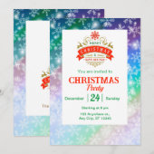 Moderne Kleurrijke Sneeuwvlok Winter Kerstfeest Kaart (Voorkant / Achterkant)