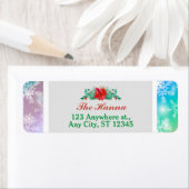 Moderne Kleurrijke Sneeuwvlok Winter Kerstmis Adre Etiket (Insitu)