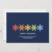 Moderne Kleurrijke Sneeuwvlokken Kerstfoto Feestdagenkaart (Voorkant)