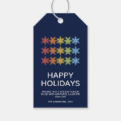 Moderne kleurrijke sneeuwvlokken Kerstmis Cadeaulabel (Voorkant)