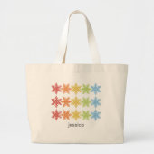 Moderne kleurrijke sneeuwvlokken Kerstmis Grote Tote Bag (Voorkant)