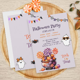 Moderne Kleurrijke Snoep Kinderen Halloween Feest Kaart