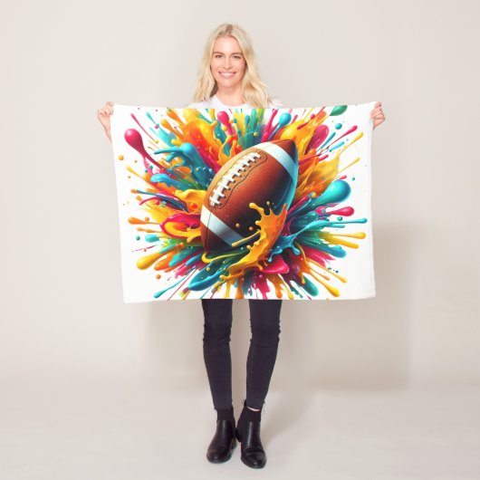 Moderne Kleurrijke Spat Game Bal Sporten Fleece Deken (In situ)