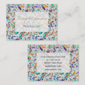 Moderne kleurrijke speckles Terrazzo Waterverf Pai Visitekaartje (Voorkant / Achterkant)