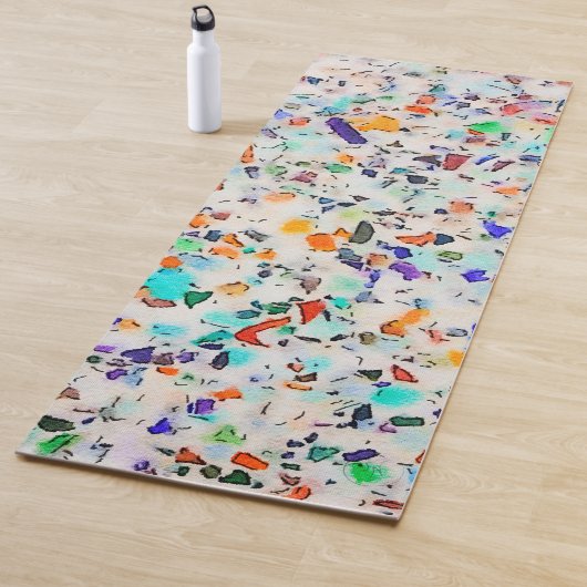 Moderne kleurrijke speckles Terrazzo Waterverf Pai Yogamat (In situ)