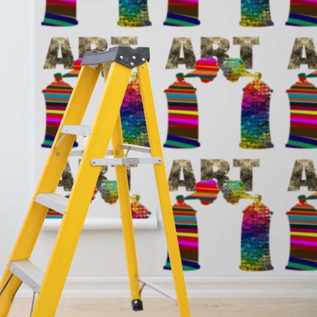 Moderne Kleurrijke Spray Cans Art Graphic Peel Sti Behang (Modern Colorful Spray Cans Art Graphic Peel Stick Wallpaper)