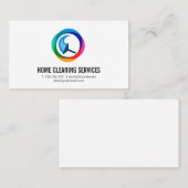 Moderne kleurrijke Squeegee Logo | schoonmaakster Visitekaartje (Voorkant / Achterkant)