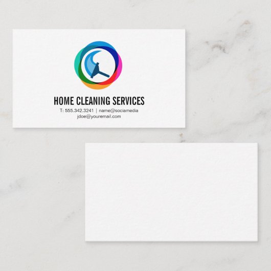 Moderne kleurrijke Squeegee Logo | schoonmaakster Visitekaartje (Voorkant / Achterkant)