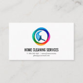 Moderne kleurrijke Squeegee Logo | schoonmaakster Visitekaartje (Voorkant)