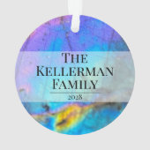 Moderne kleurrijke steen stijlvolle familienaam ornament (achterkant)