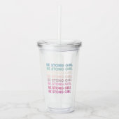 Moderne, kleurrijke, sterke meisjesinspiratiezin acryl drinkbeker (Voorkant)