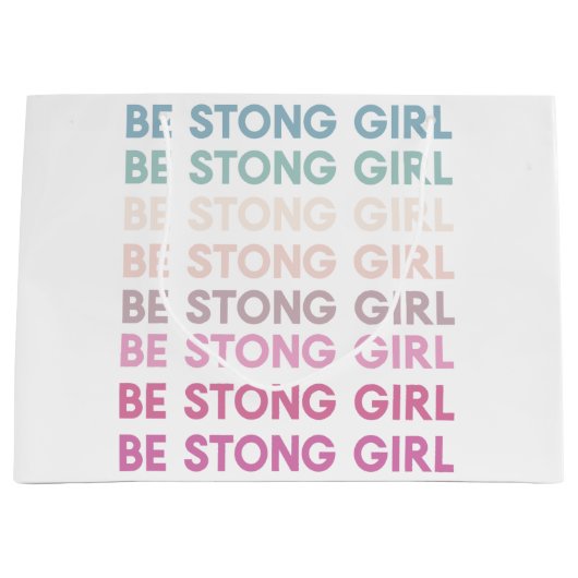 Moderne, kleurrijke, sterke meisjesinspiratiezin groot cadeauzakje (Voorkant)