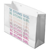 Moderne, kleurrijke, sterke meisjesinspiratiezin groot cadeauzakje (Voorkant Gekanteld)