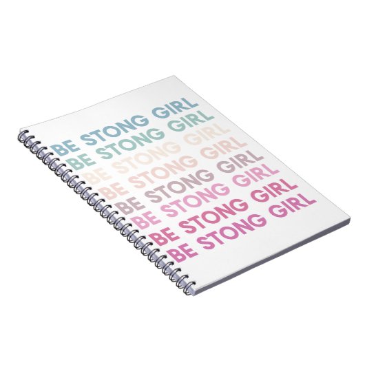 Moderne, kleurrijke, sterke meisjesinspiratiezin notitieboek (Rechterzijde)