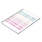 Moderne, kleurrijke, sterke meisjesinspiratiezin notitieboek (Linkerzijde)