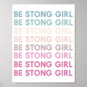 Moderne, kleurrijke, sterke meisjesinspiratiezin poster (Voorkant)