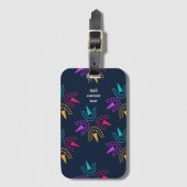 moderne kleurrijke sterren - blauw van de marine bagagelabel (Voorkant (verticaal))