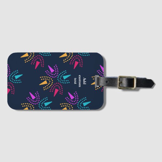 moderne kleurrijke sterren - blauw van de marine bagagelabel (Voorkant (horizontaal))