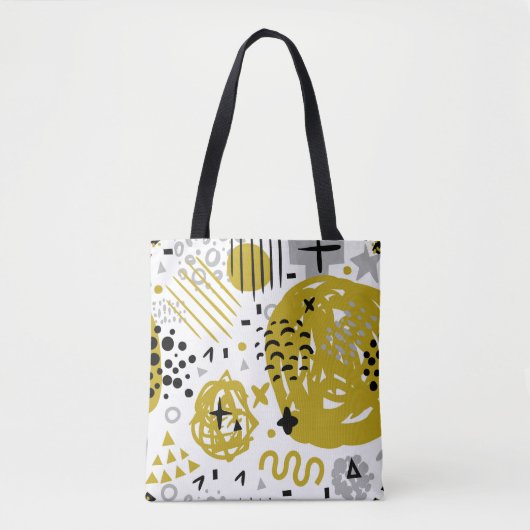 Moderne kleurrijke stijlvolle Abstracte kunstvorme Tote Bag (Voorkant)