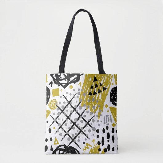 Moderne kleurrijke stijlvolle Abstracte kunstvorme Tote Bag (Voorkant)
