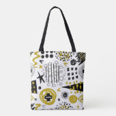 Moderne kleurrijke stijlvolle Abstracte kunstvorme Tote Bag (Achterkant)