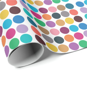 Moderne Kleurrijke Stippen Baby Shower Verjaardag Cadeaupapier