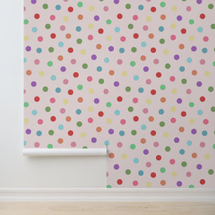 Moderne kleurrijke Stippen Pattern Pink Behang