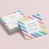 Moderne kleurrijke strepen geschilderd patroon vie vierkante visitekaartje