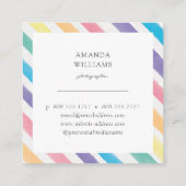 Moderne kleurrijke strepen geschilderd patroon vie vierkante visitekaartje (Achterkant)