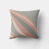 Moderne Kleurrijke Strepen Grijs Roze Slaapkamer Kussen (Achterkant)