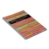Moderne Kleurrijke Strepen Kleurrijke Interieuront Notitieboek (Rechterzijde)