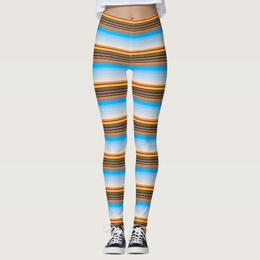 moderne kleurrijke strepen leggings (Voorkant)