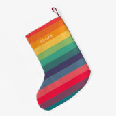 Moderne kleurrijke strepen patroon kleine kerstsok (Achterkant (Hangend))