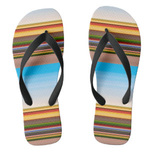 moderne kleurrijke strepen teenslippers