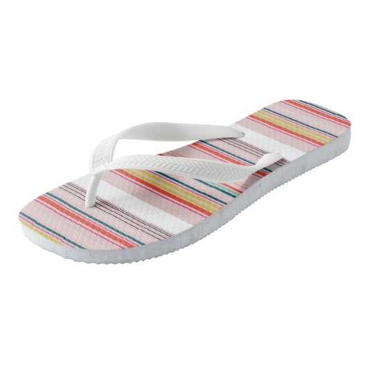 moderne kleurrijke strepen teenslippers (Schuin)