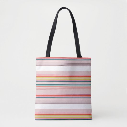 moderne kleurrijke strepen tote bag (Voorkant)