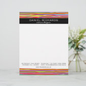 Moderne kleurrijke strepen Vibrant interieur ontwe Briefhoofd Ontwerp (Staand voorkant)