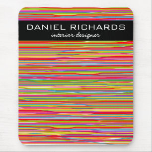 Moderne kleurrijke strepen Vibrant interieur ontwe Muismat