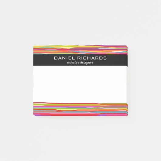 Moderne kleurrijke strepen Vibrant interieur ontwe Post-it® Notes (Voorkant)