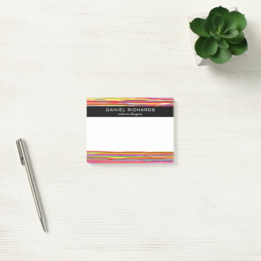 Moderne kleurrijke strepen Vibrant interieur ontwe Post-it® Notes (Kantoor)