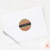 Moderne kleurrijke strepen Vibrant interieur ontwe Ronde Sticker (Envelop)