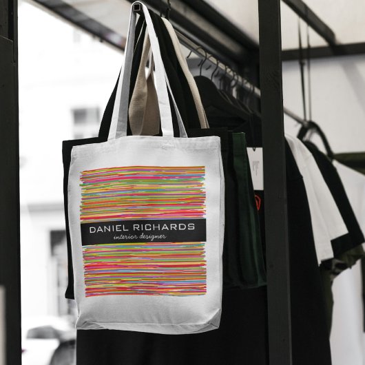 Moderne kleurrijke strepen Vibrant interieur ontwe Tote Bag