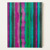 Moderne kleurrijke strepes op maat planner (Achterkant)