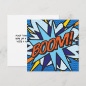 Moderne Kleurrijke Stripboek BOOM Kaart (Voorkant / Achterkant)