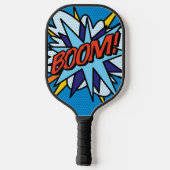 Moderne Kleurrijke Stripboek BOOM Pickleball Paddle (Achterkant)