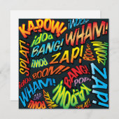 Moderne Kleurrijke Stripboek Geluiden Kaart (Voorkant / Achterkant)